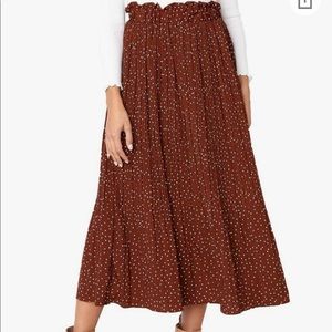Coffee colors polka dot skirt